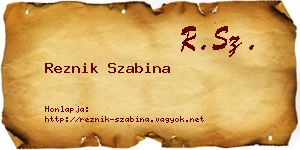 Reznik Szabina névjegykártya